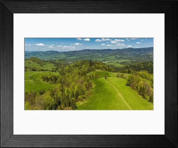 Framed Print : Pieniny National Park landscape, aerial drone view Framed Print : Pieniny National Park landscape, aerial drone view