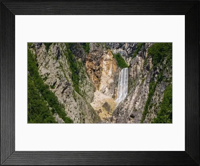 Framed Print : Drone Shot Capturing the Beauty of Boka Waterfall in Slovenia Framed Print : Drone Shot Capturing the Beauty of Boka Waterfall in Slovenia