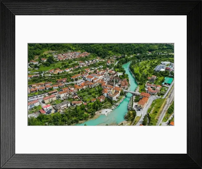 Framed Print : Drone Capture of Kal na Soci Architecture in Slovenia's Summer Sunshine Framed Print : Drone Capture of Kal na Soci Architecture in Slovenia's Summer Sunshine