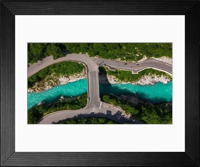 Framed Print : Turquoise Soca River and Napoleon Bridge Seen from Above in Slovenia Framed Print : Turquoise Soca River and Napoleon Bridge Seen from Above in Slovenia