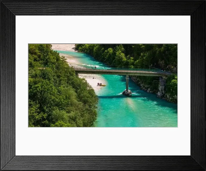 Framed Print : Aerial Landscape of Soca River and Mountains Near Bovec, Slovenia Framed Print : Aerial Landscape of Soca River and Mountains Near Bovec, Slovenia