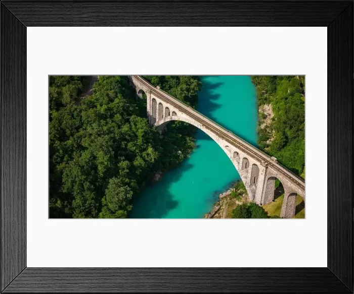 Framed Print : Bird's Eye View: Solkan Rail Bridge Over River Soca, Slovenia Framed Print : Bird's Eye View: Solkan Rail Bridge Over River Soca, Slovenia