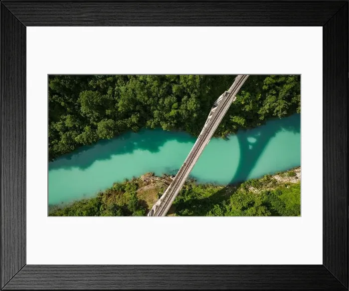 Framed Print : Drone Image: Solkan Rail Bridge Spanning River Soca, Slovenia Framed Print : Drone Image: Solkan Rail Bridge Spanning River Soca, Slovenia