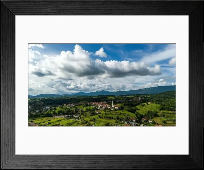 Framed Print : Picturesque Townscape and Vineyards in Vipava Valley, Slovenia Framed Print : Picturesque Townscape and Vineyards in Vipava Valley, Slovenia