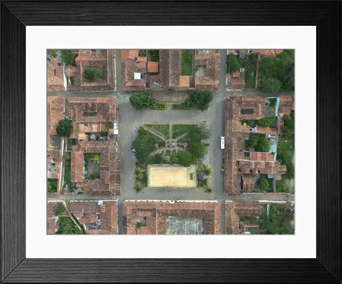 Framed Print : An overhead image showing the square of Guane Framed Print : An overhead image showing the square of Guane