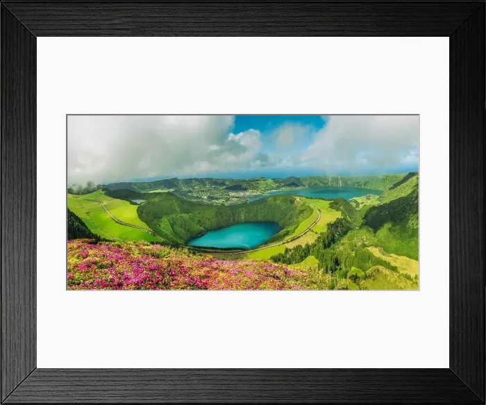 Framed Print : Sete Cidades dual lakes in São Miguel, showcasing the Azores volcanic landscapes and lush natural beauty Framed Print : Sete Cidades dual lakes in São Miguel, showcasing the Azores volcanic landscapes and lush natural beauty