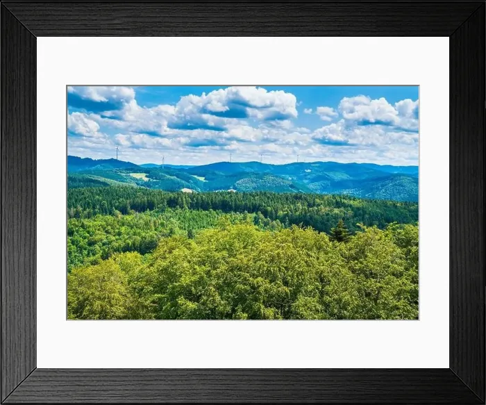 Framed Print : Germany, Aerial panorama nature scenery view above schwarzwald tree covered mountains near haslach im kinzigtal Framed Print : Germany, Aerial panorama nature scenery view above schwarzwald tree covered mountains near haslach im kinzigtal