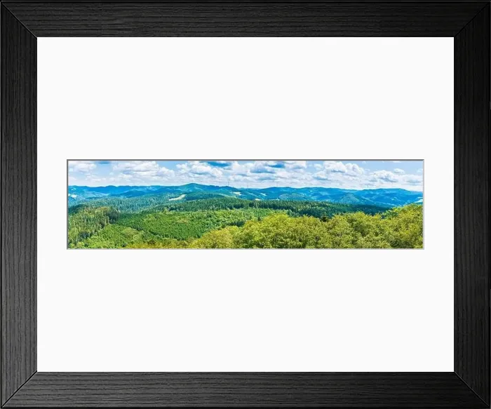 Framed Print : Germany, XXL aerial panorama nature scenery view above black forest tree tops Framed Print : Germany, XXL aerial panorama nature scenery view above black forest tree tops