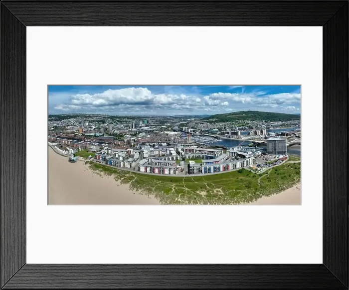 Framed Print : Editorial Swansea, UK - June 19, 2024: An aerial panorama of Swansea City in South Wales UK Framed Print : Editorial Swansea, UK - June 19, 2024: An aerial panorama of Swansea City in South Wales UK