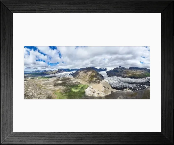 Framed Print : View from above, aerial shot, stunning panoramic view of the Svínafellsjökull glacier Framed Print : View from above, aerial shot, stunning panoramic view of the Svínafellsjökull glacier