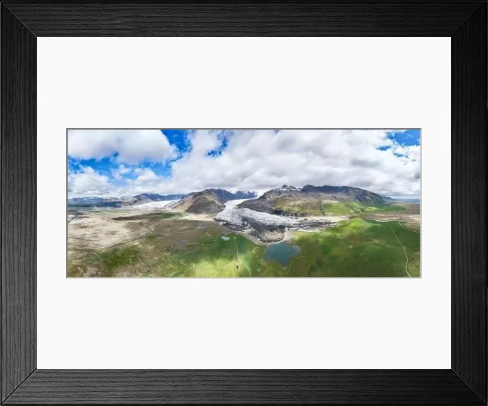 Framed Print : View from above, aerial shot, stunning panoramic view of the Svínafellsjökull glacier Framed Print : View from above, aerial shot, stunning panoramic view of the Svínafellsjökull glacier
