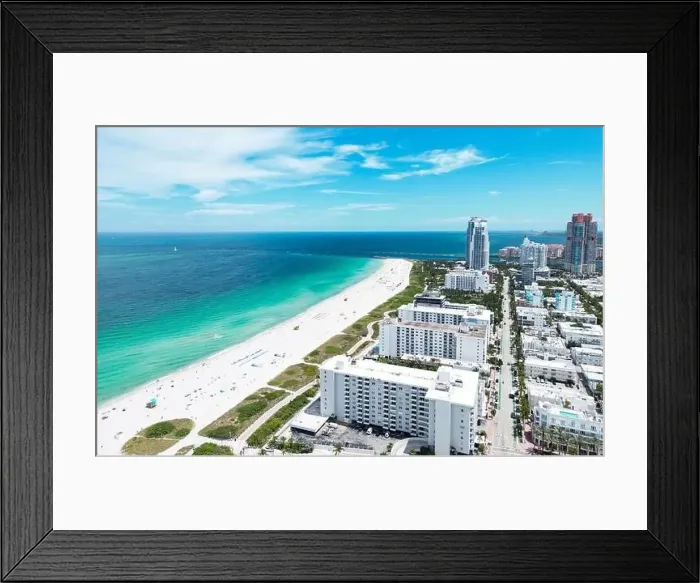 Framed Print : Aerial view of Miami Beach city Framed Print : Aerial view of Miami Beach city