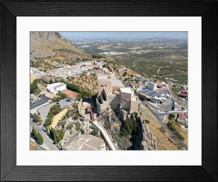 Framed Print : aerial view of the castle of Luque in the province of Córdoba, Andalusia Framed Print : aerial view of the castle of Luque in the province of Córdoba, Andalusia