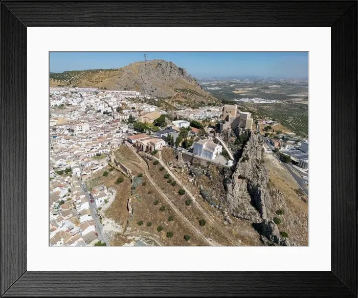 Framed Print : aerial view of the castle of Luque in the province of Córdoba, Andalusia Framed Print : aerial view of the castle of Luque in the province of Córdoba, Andalusia