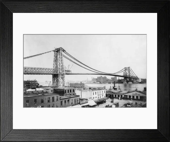 Framed Print : East River Bridge, New York City 1913 Framed Print : East River Bridge, New York City 1913