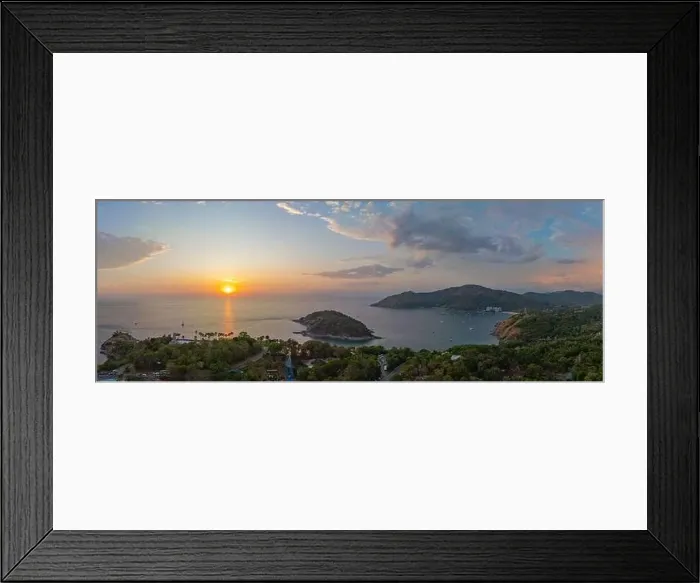 Framed Print : Aerial view cloud in stunning sunset at Promthep cape viewpoint Framed Print : Aerial view cloud in stunning sunset at Promthep cape viewpoint