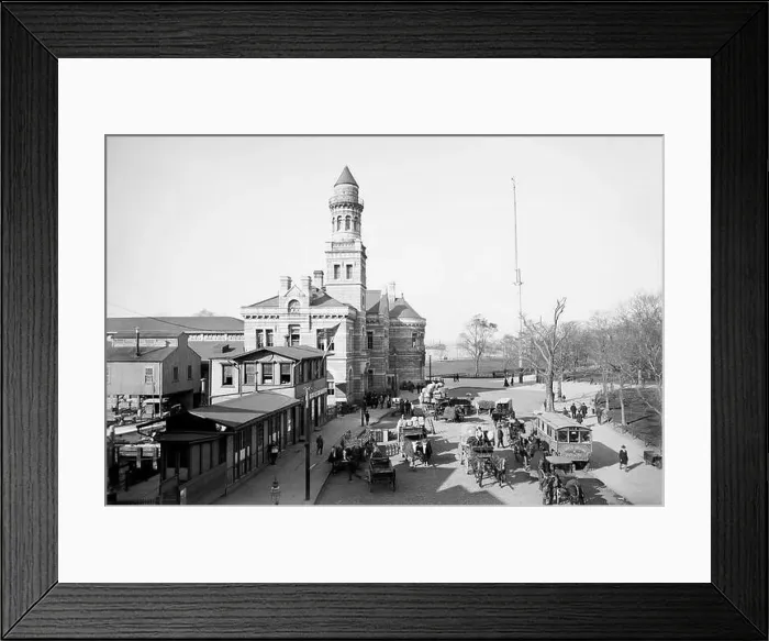 Framed Print : Barge Office Immigrant processing centre, Manhattan, New York City 1900 Framed Print : Barge Office Immigrant processing centre, Manhattan, New York City 1900