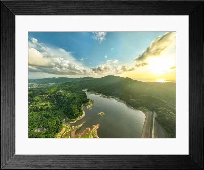 Framed Print : Aerial view Drone camera top view rainforest trees ecology with healthy environment concept and summer background Framed Print : Aerial view Drone camera top view rainforest trees ecology with healthy environment concept and summer background