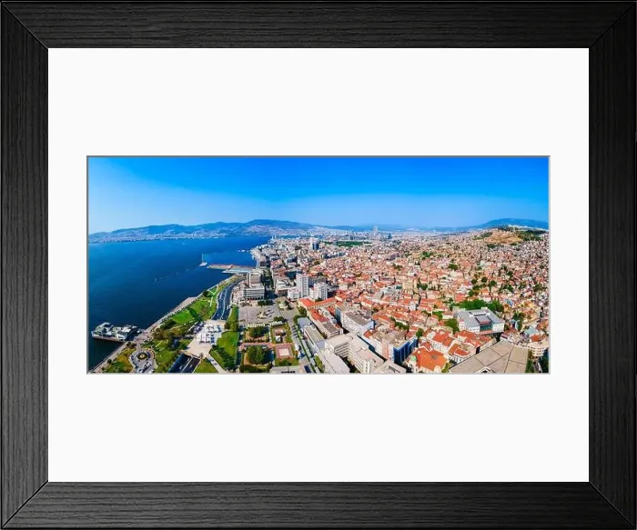 Framed Print : Izmir city centre aerial panoramic view Framed Print : Izmir city centre aerial panoramic view