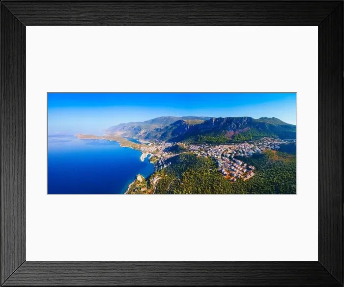 Framed Print : Kas city aerial panoramic view. Kas or Kash is a small seaside resort town in Antalya Province in Turkey Framed Print : Kas city aerial panoramic view. Kas or Kash is a small seaside resort town in Antalya Province in Turkey