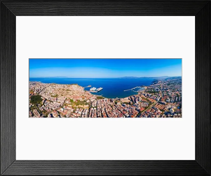Framed Print : Kusadasi city aerial panoramic view. Kusadasi is located in Aydin Province, Turkey Framed Print : Kusadasi city aerial panoramic view. Kusadasi is located in Aydin Province, Turkey