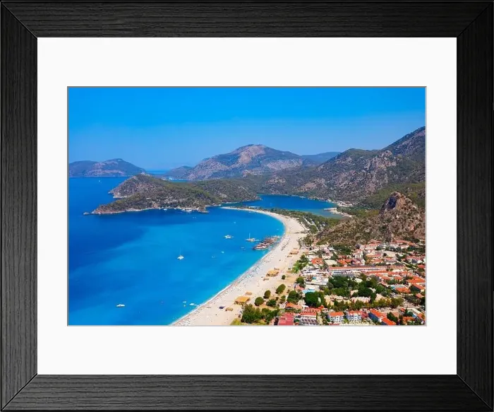 Framed Print : Oludeniz beach aerial panoramic view Framed Print : Oludeniz beach aerial panoramic view