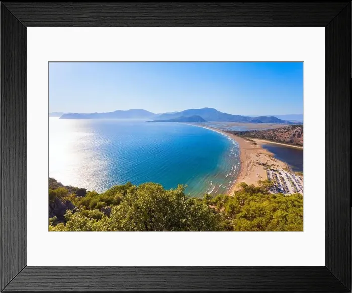 Framed Print : Iztuzu or Turtle beach aerial panoramic view near Dalyan. Dalyan is a town in Mugla Province in Turkey Framed Print : Iztuzu or Turtle beach aerial panoramic view near Dalyan. Dalyan is a town in Mugla Province in Turkey