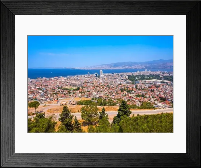 Framed Print : Izmir city centre aerial panoramic view Framed Print : Izmir city centre aerial panoramic view