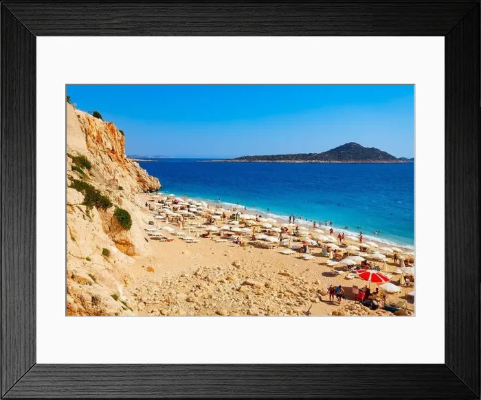 Framed Print : Antalya, Turkey - July 08, 2022: Kaputas Beach aerial panoramic view Framed Print : Antalya, Turkey - July 08, 2022: Kaputas Beach aerial panoramic view