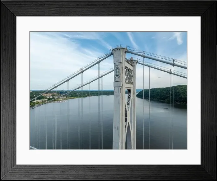 Framed Print : Close-up aerial photo of the Franklin Delano Roosevelt Mid-Hudson Bridge over the Hudson River, Poughkeepsie NY Framed Print : Close-up aerial photo of the Franklin Delano Roosevelt Mid-Hudson Bridge over the Hudson River, Poughkeepsie NY