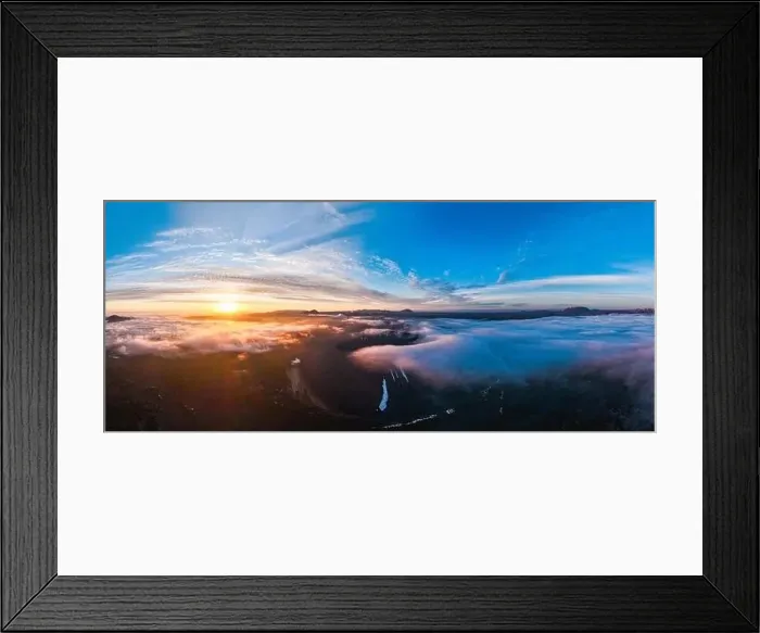 Framed Print : View from above, stunning aerial view of Hverfjall volcano at sunset surrounded by beautiful fluffy clouds Framed Print : View from above, stunning aerial view of Hverfjall volcano at sunset surrounded by beautiful fluffy clouds