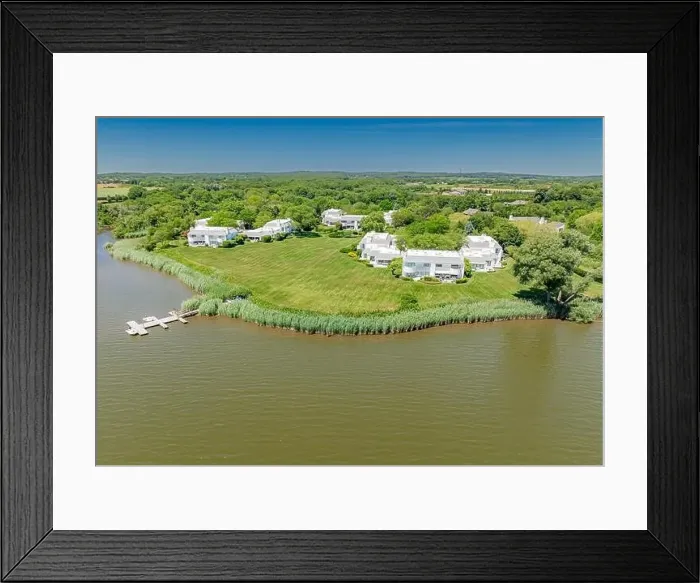 Framed Print : aerial view of Mecox landing community, water mill, ny Framed Print : aerial view of Mecox landing community, water mill, ny