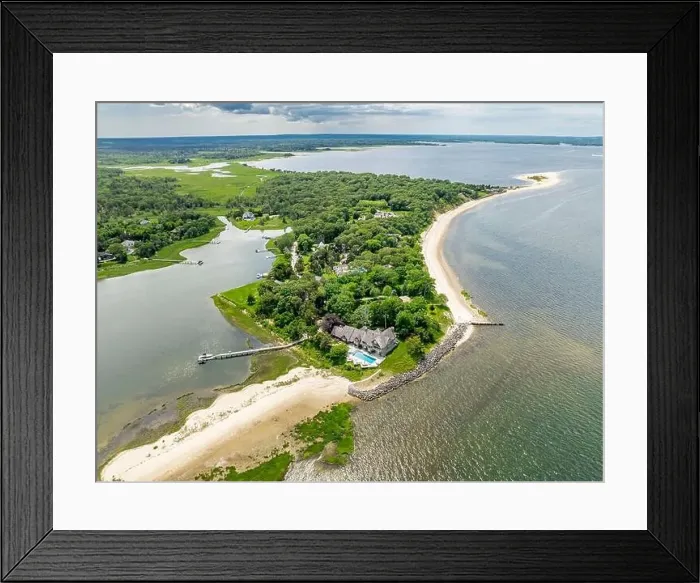Framed Print : aerial view of red creek pond and area Framed Print : aerial view of red creek pond and area