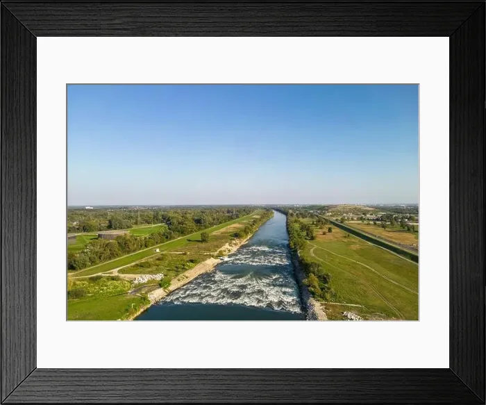 Framed Print : Aerial view of Sava river rapids Framed Print : Aerial view of Sava river rapids