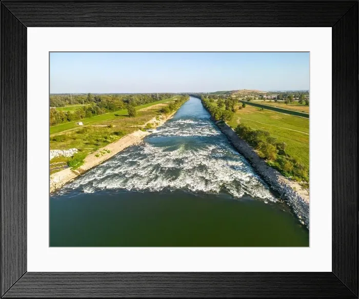 Framed Print : Aerial view of Sava river rapids Framed Print : Aerial view of Sava river rapids