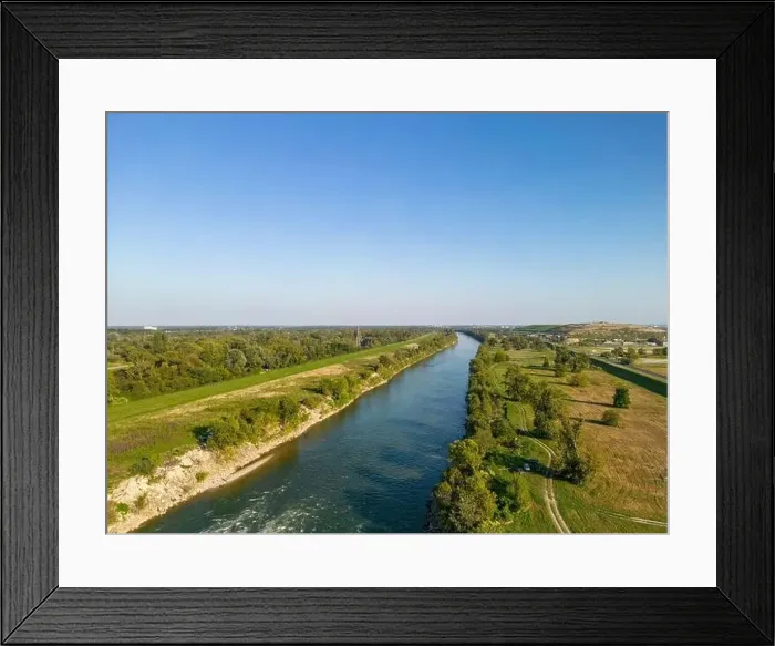 Framed Print : Aerial view of Sava river rapids Framed Print : Aerial view of Sava river rapids