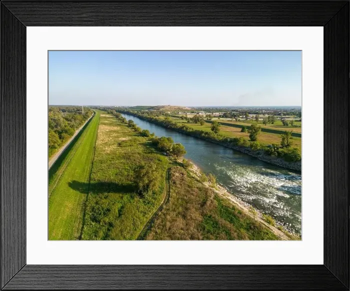 Framed Print : Aerial view of Sava river rapids Framed Print : Aerial view of Sava river rapids
