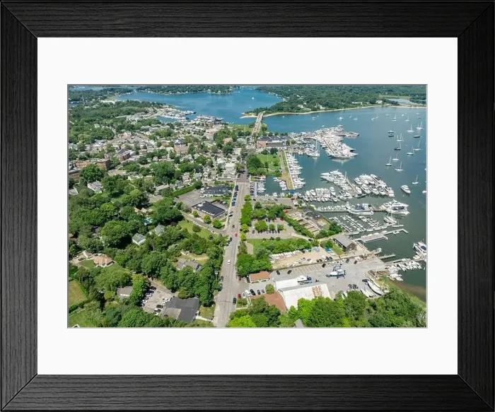 Framed Print : Aerial view of Sag harbor, ny Framed Print : Aerial view of Sag harbor, ny