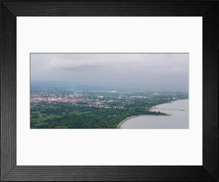 Framed Print : Panorama of Granada town with port aerial drone view Framed Print : Panorama of Granada town with port aerial drone view