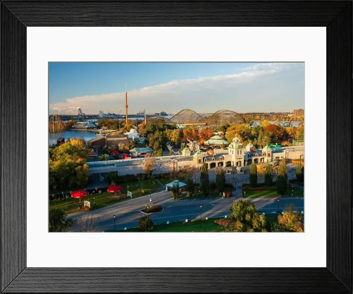 Framed Print : La Ronde ( The Round ) amusement park main entrance during the Halloween event on sunset time. Montreal, Quebec, Canada Framed Print : La Ronde ( The Round ) amusement park main entrance during the Halloween event on sunset time. Montreal, Quebec, Canada