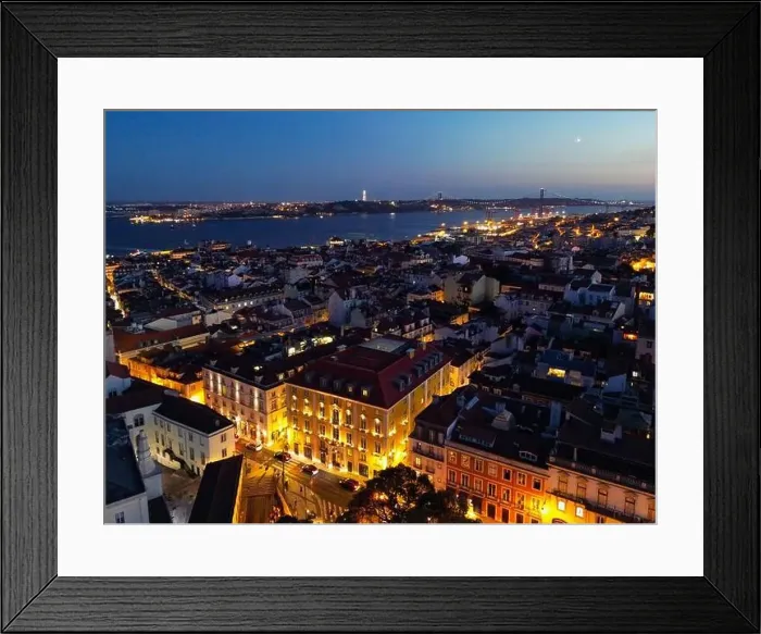 Framed Print : View of Lisbon at night Framed Print : View of Lisbon at night