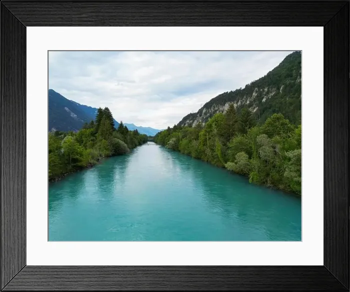 Framed Print : View of river Aare in the Switzerland from above Framed Print : View of river Aare in the Switzerland from above