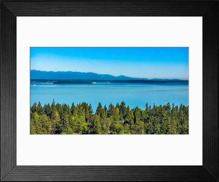 Framed Print : A view of the Puget Sound from above Burien, Washington Framed Print : A view of the Puget Sound from above Burien, Washington