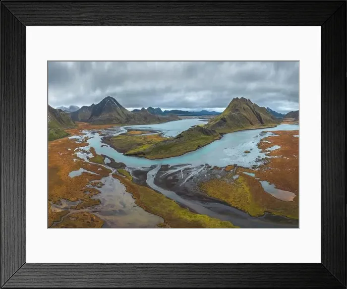 Framed Print : A breathtaking aerial panoramic image capturing the rugged beauty of the Icelandic Highlands Framed Print : A breathtaking aerial panoramic image capturing the rugged beauty of the Icelandic Highlands