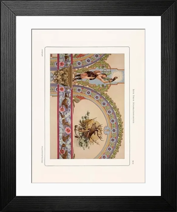 Framed Print : Vintage floral design in Art Nouveau style. Illustration from a German book from the 1800s Framed Print : Vintage floral design in Art Nouveau style. Illustration from a German book from the 1800s