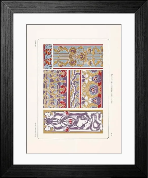 Framed Print : Vintage floral design in Art Nouveau style. Illustration from a German book from the 1800s Framed Print : Vintage floral design in Art Nouveau style. Illustration from a German book from the 1800s