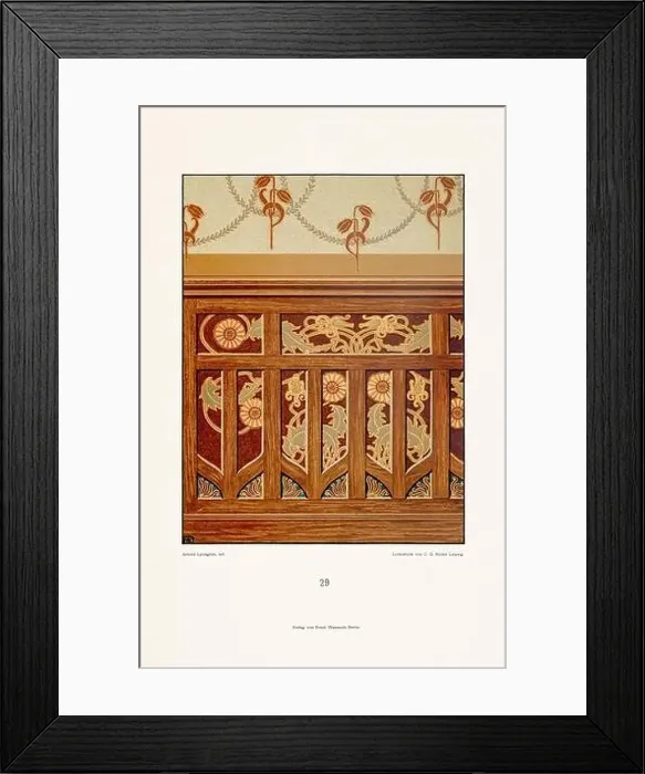 Framed Print : Vintage floral design in Art Nouveau style. Illustration from a German book from the 1800s Framed Print : Vintage floral design in Art Nouveau style. Illustration from a German book from the 1800s