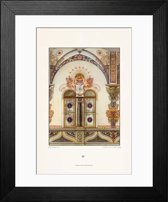 Framed Print : Vintage floral design in Art Nouveau style. Illustration from a German book from the 1800s Framed Print : Vintage floral design in Art Nouveau style. Illustration from a German book from the 1800s