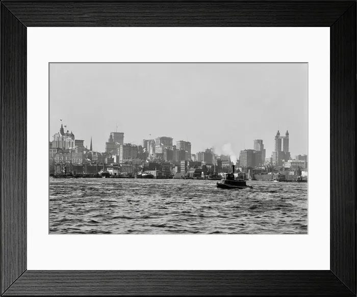 Framed Print : New York City skyline from East River 1900 Framed Print : New York City skyline from East River 1900