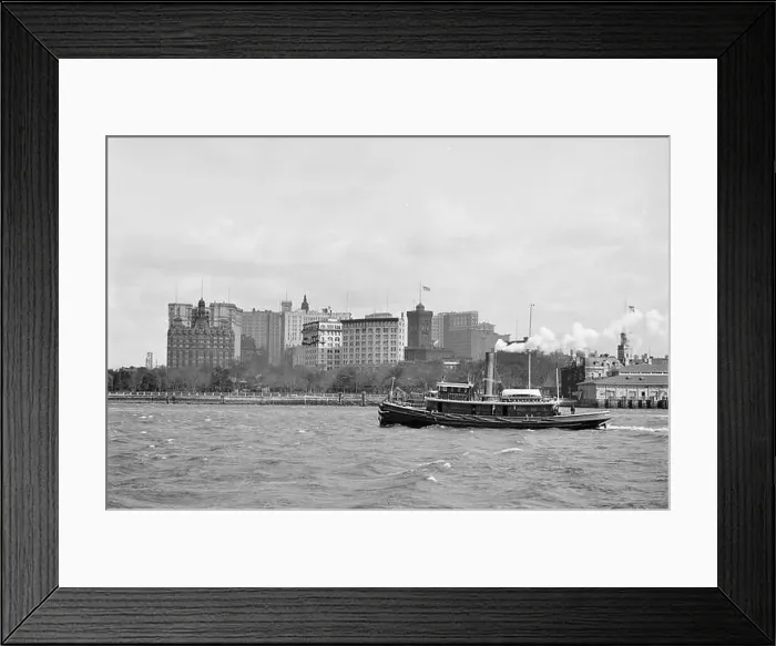 Framed Print : Waterfront at the Battery, New York City 1900 Framed Print : Waterfront at the Battery, New York City 1900